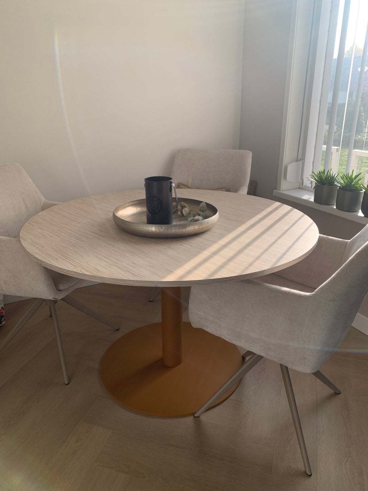 4 Eijerkamp draaistoelen taupe voet, Ophalen, Overige kleuren, Nieuw, Vier