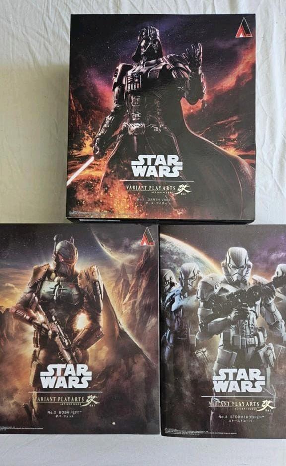 Star Wars Play Arts - Darth Vader, Boba Fett, Stormtrooper, Verzamelen, Star Wars, Ophalen of Verzenden, Nieuw, Actiefiguurtje