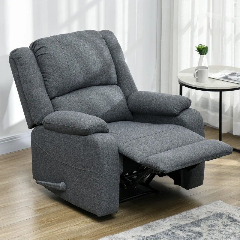 HOMCOM Relaxfauteuil met Voetensteun, Verstelbaar, Grijs, Huis en Inrichting, Fauteuils, Ophalen, Nieuw, Metaal, 75 tot 100 cm