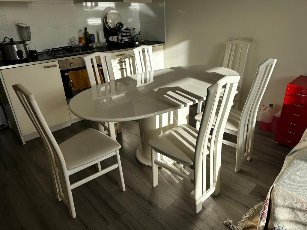 Eettafel Ikea wit table stoel dining table ron salontafel, Huis en Inrichting, Tafels | Eettafels, Ophalen, 50 tot 100 cm, 100 tot 150 cm