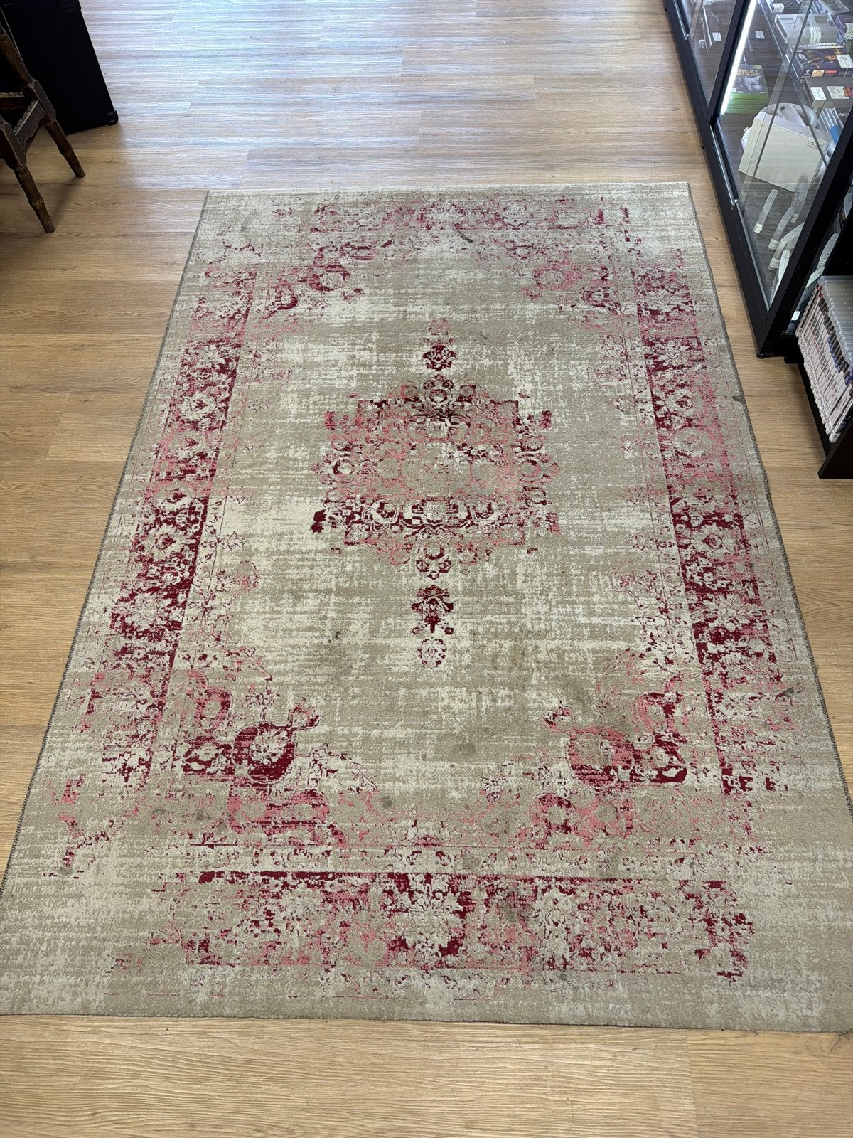 Lifa Living Basic Cool Vintage Crème Rood Vloerkleed 160x230, Ophalen, Gebruikt, 150 tot 200 cm, 200 cm of meer