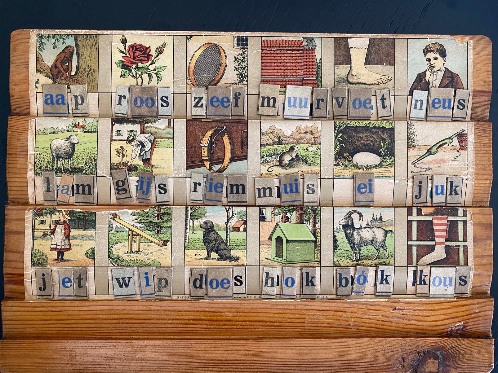 Becker leesplank - compleet met letterdoos, Antiek en Kunst, Ophalen of Verzenden