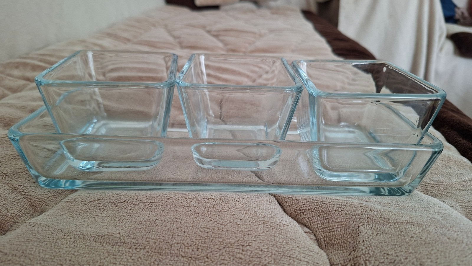 IKEA Glazen Schaaltjes Set - Zo goed als nieuw, Overige typen, Ophalen of Verzenden, Rechthoekig, Glas