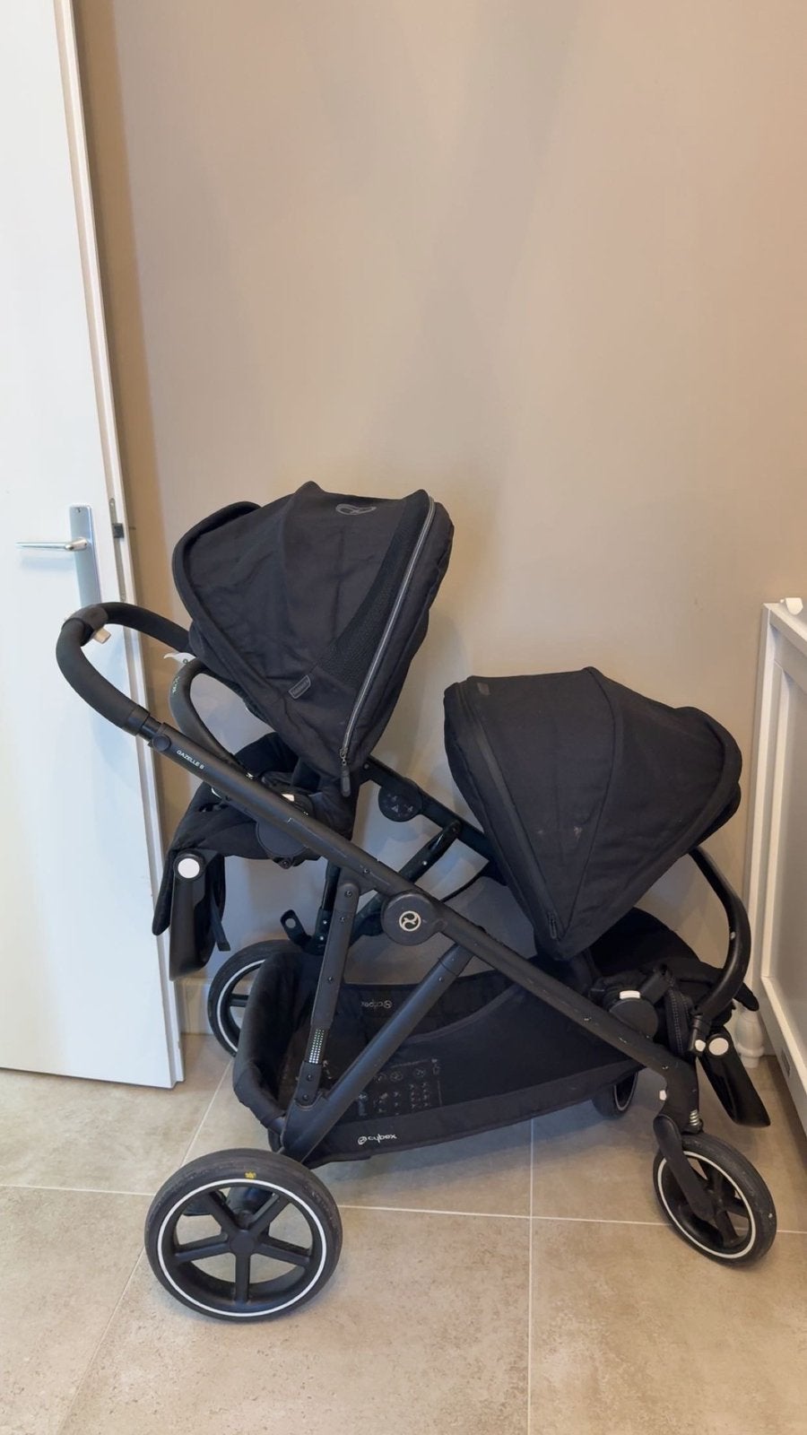 Cybex duo wagen zwart, Kinderen en Baby's, Ophalen of Verzenden, Zo goed als nieuw, Kinderwagen of Buggy