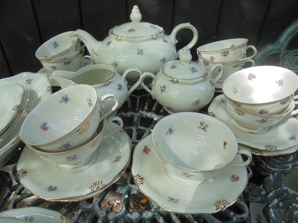 Servies Winterling Markleuthen Windsor Bavaria bloemetjes, Ophalen of Verzenden