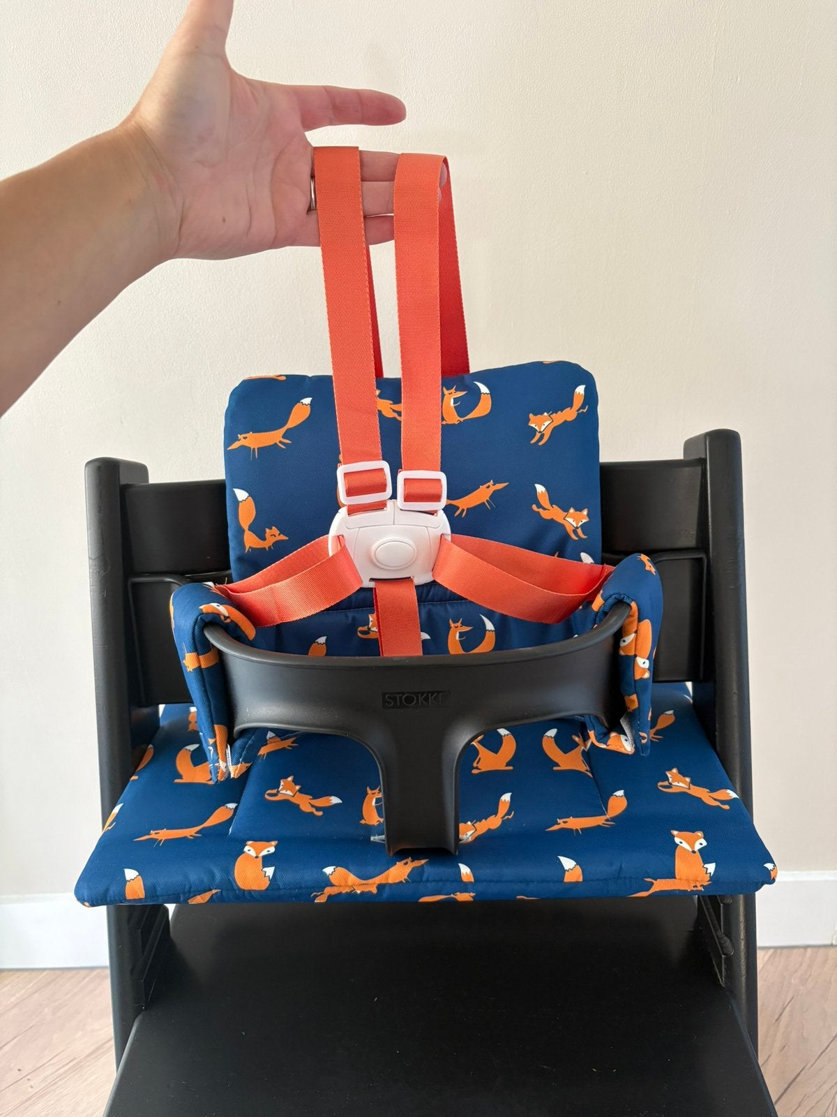 Oranje Harnas tuigje 5-punt compatibel Stokke Tripp Trapp, Ophalen of Verzenden, Nieuw, Meegroeistoel, Aanschuifbaar