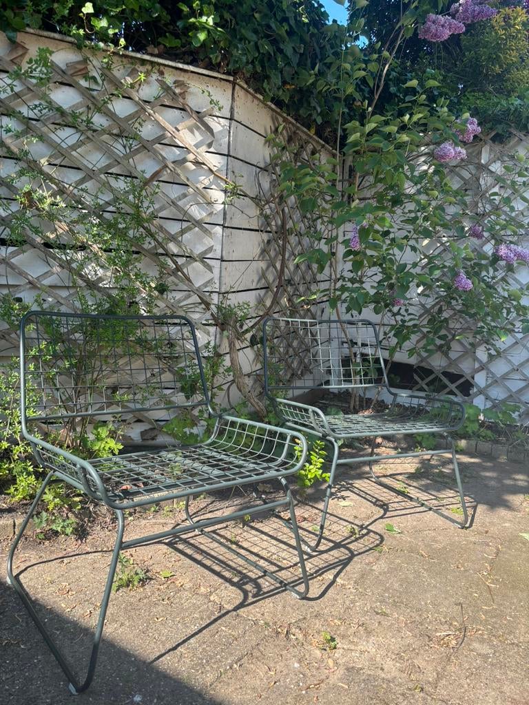 Zwarte Draadstoelen Karwei, Tuin en Terras, Ophalen, Gebruikt, Metaal