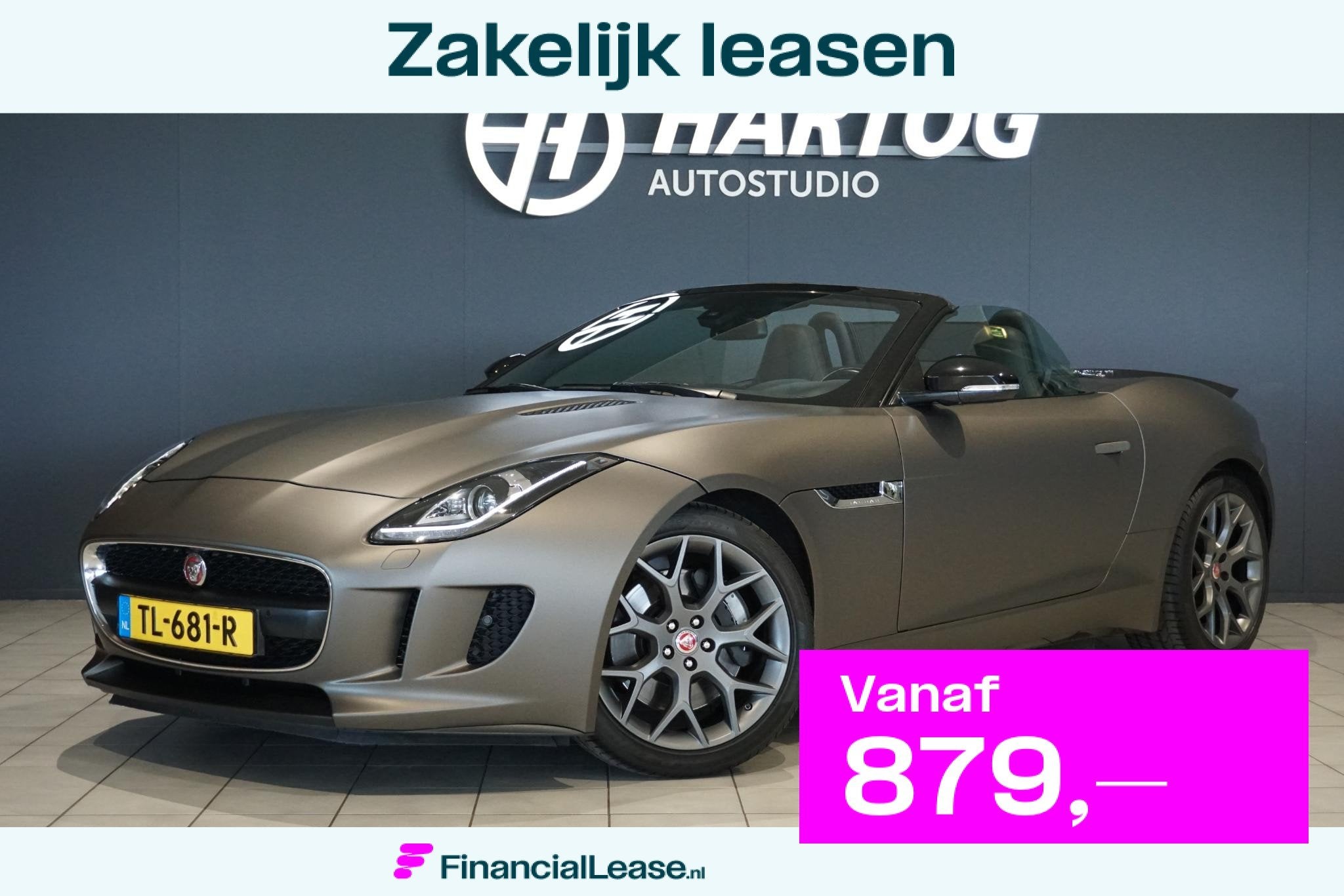 Jaguar F-TYPE 3.0 V6 Convertible 340PK / DODEHOEK / KEYLESS, Auto's, Jaguar, Bedrijf, Lease, Financial lease, F-type, ABS, Achteruitrijcamera