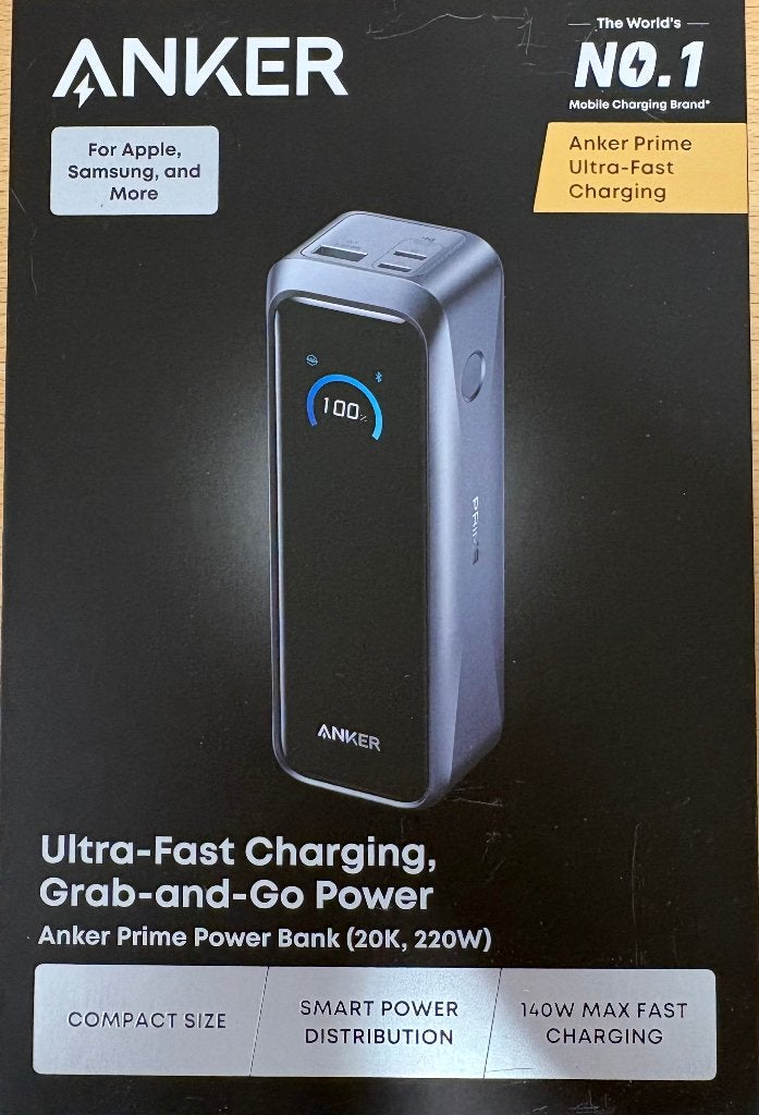 Anker Prime Power Bank 20K, 220W Ultrasnel Opladen ( nieuw ), Ophalen of Verzenden, Nieuw, Anker