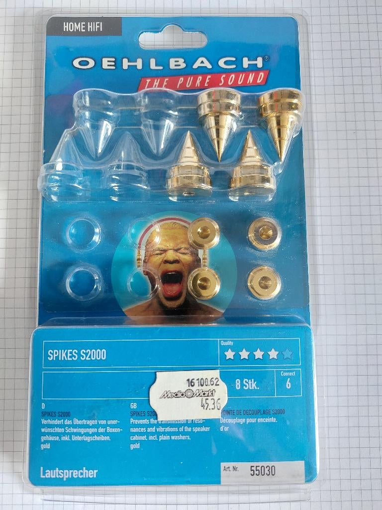 Setje van 4 nieuwe Oehlbach spikes met onderleggers., Ophalen of Verzenden, Nieuw