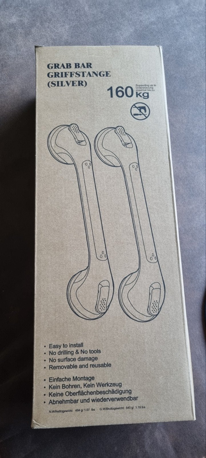 Grab Bar - No drilling - Air suction, Ophalen of Verzenden