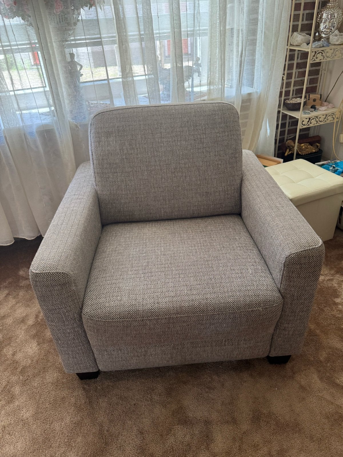 Gratis bank en fauteuil op te halen op 7 juli, Gebruikt, Driepersoons, 75 tot 100 cm, Ophalen of Verzenden