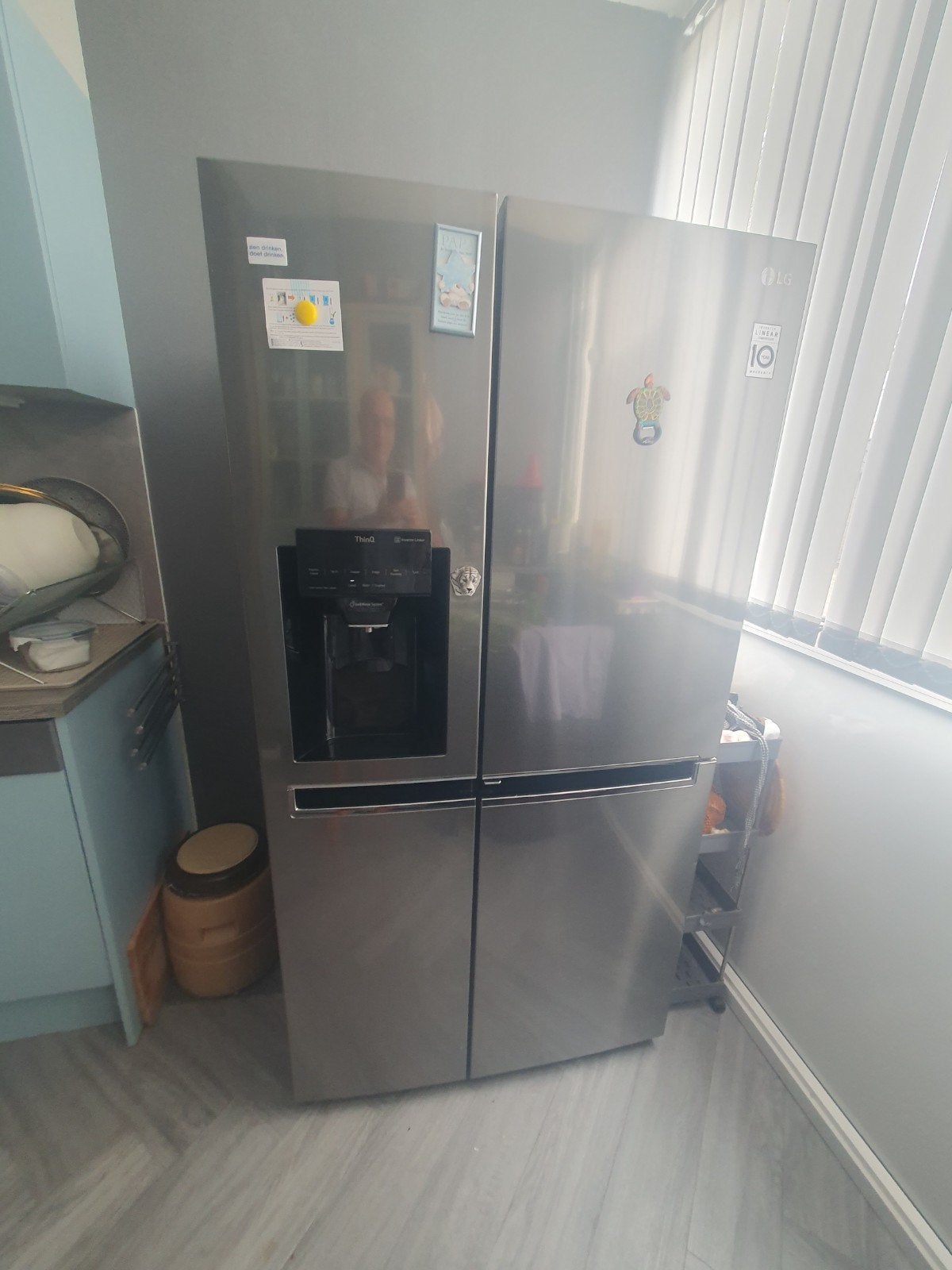 LG Amerikaanse Koelkast met Spaceplus Ice System, Witgoed en Apparatuur, Koelkasten en IJskasten, Zo goed als nieuw, Met aparte vriezer