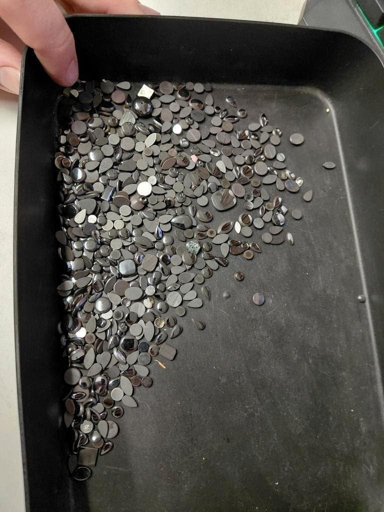 Lot gemixde hematiet cabochons, Ophalen of Verzenden, -, -, -