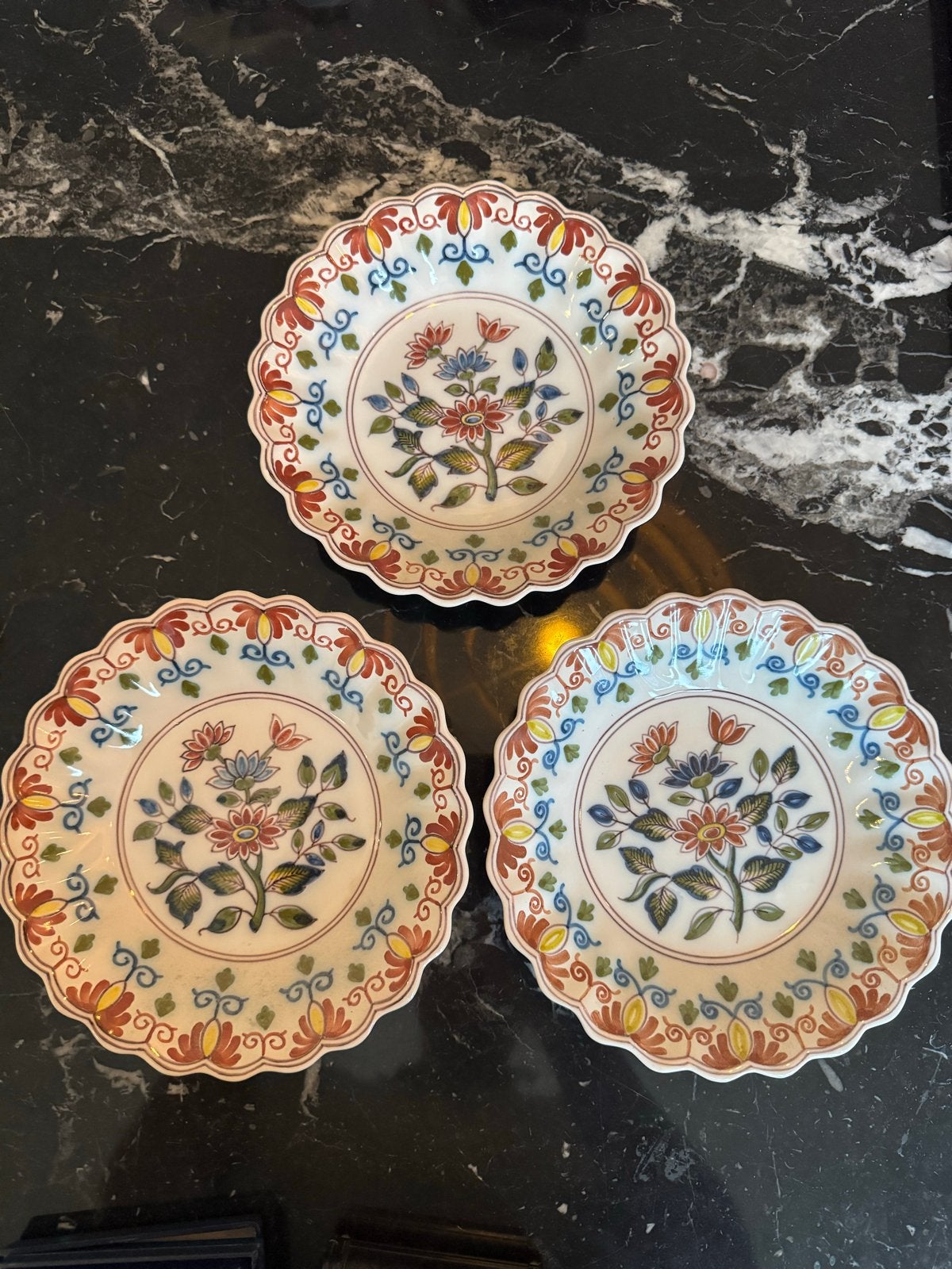 3x Handgeschilderde Bordjes Koninklijke Tichelaar Makkum, Antiek en Kunst, Antiek | Porselein, Ophalen