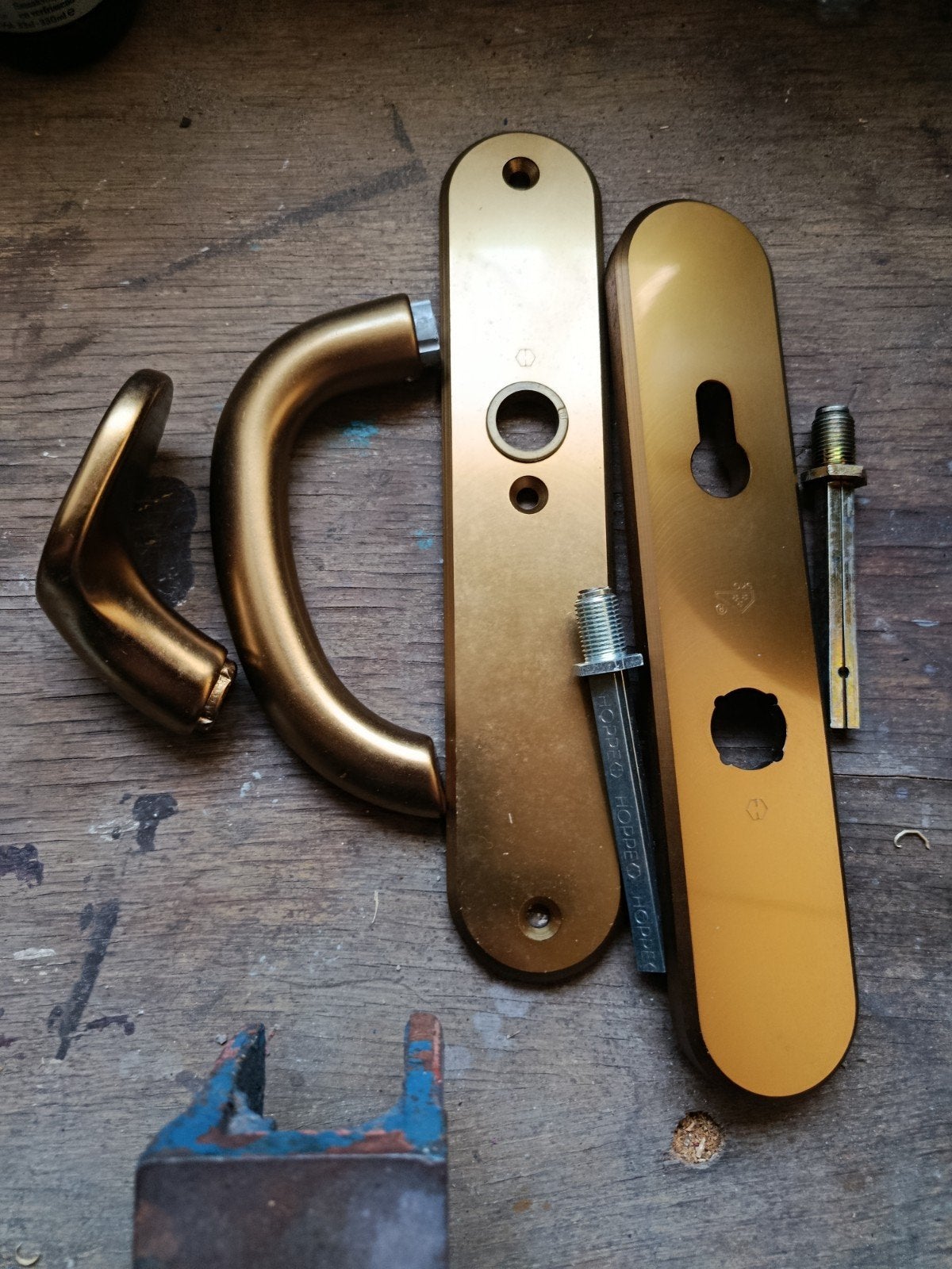 Veiligheidsbeslag brons kleurig, Ophalen, Overige materialen, Klink of Kruk