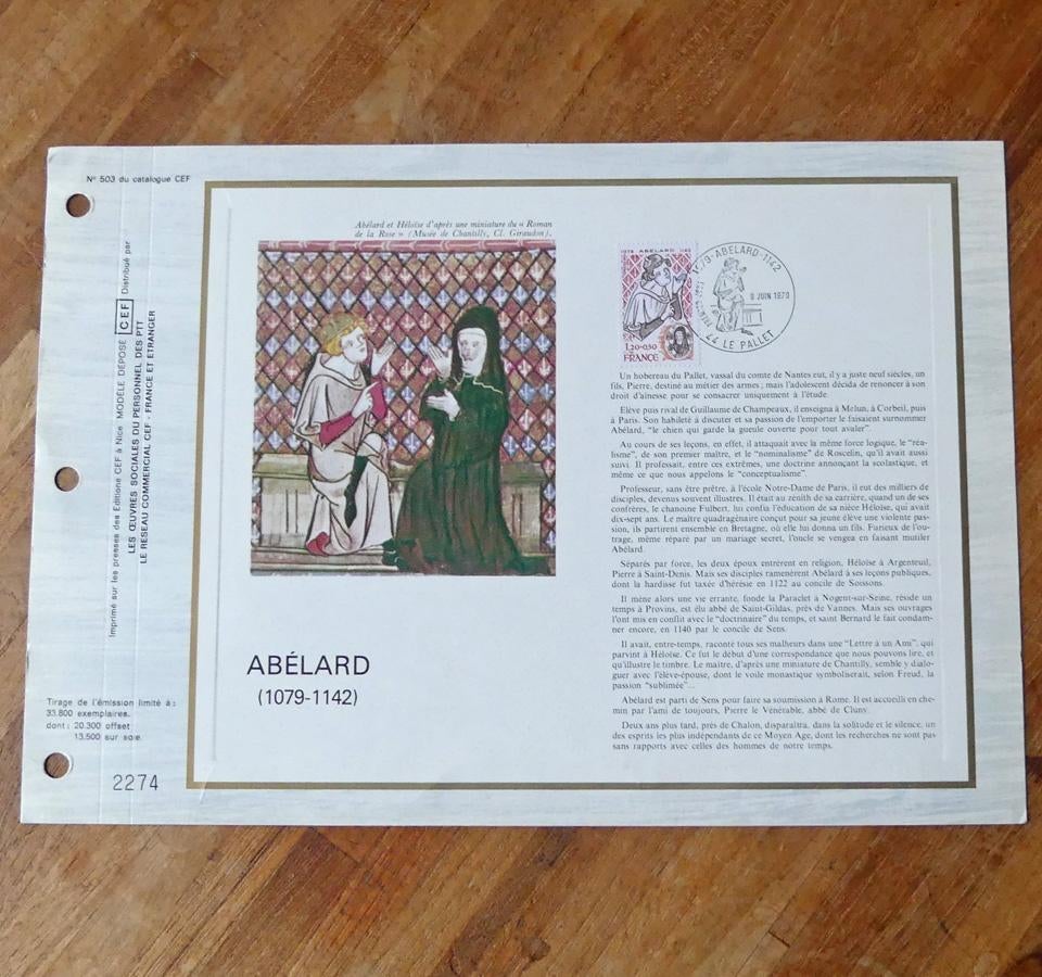 Abélard postzegel Frankrijk 1979, Ophalen of Verzenden, Gestempeld