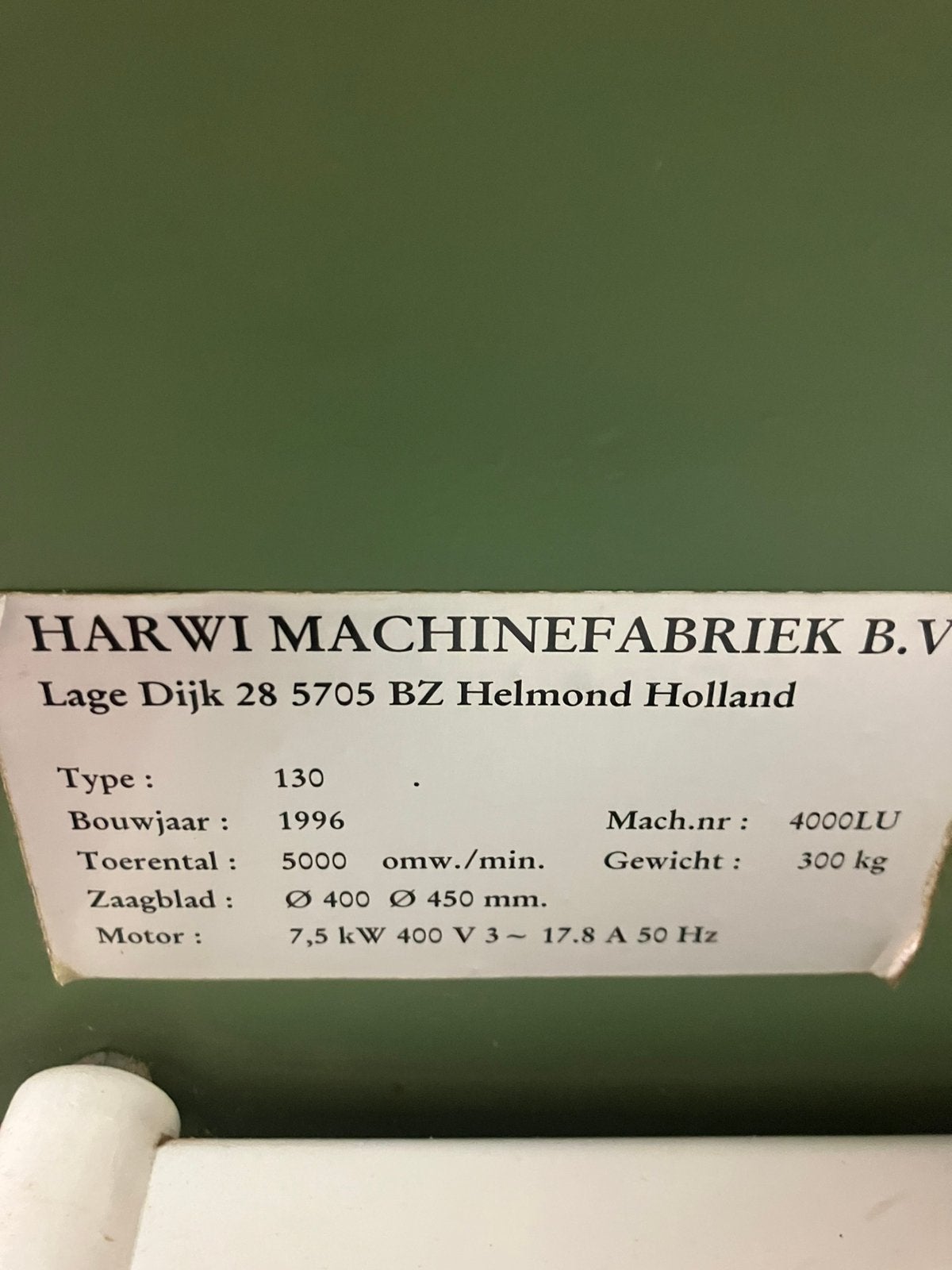 Foto 6 van Cirkelzaag Harwi CE  verbreding 10 pk motor
