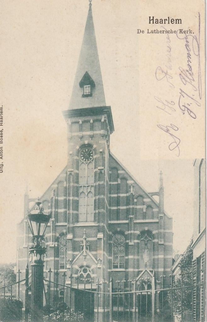 Haarlem Lutersche kerk  1904, Ophalen of Verzenden, Voor 1920, Gelopen, Noord-Holland