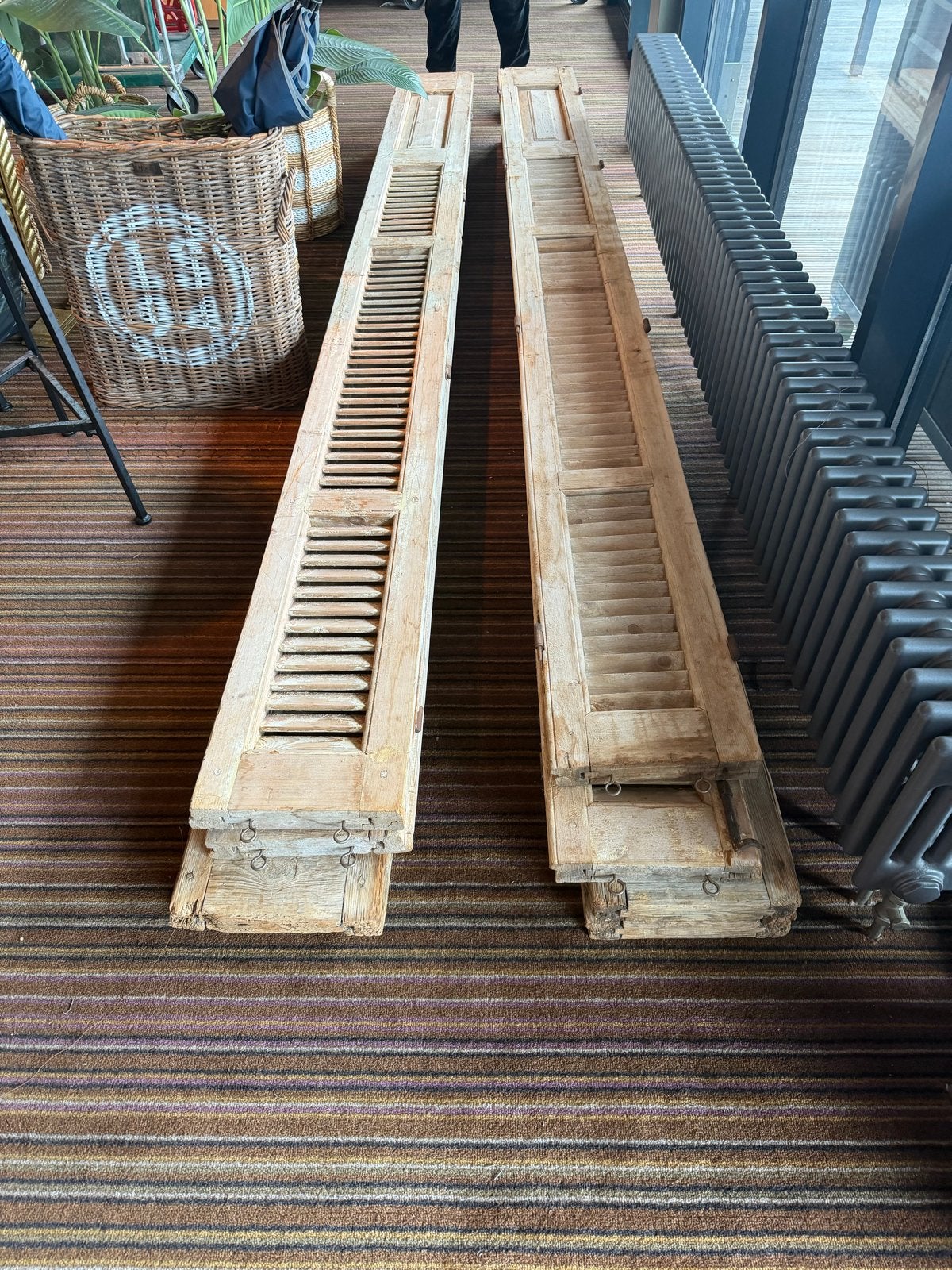 Authentieke Franse Louvredeuren - 4 sets (8 deuren), Ophalen, Gebruikt, Minder dan 80 cm, 215 cm of meer
