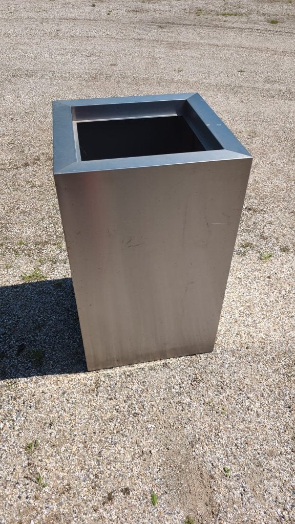 RVS Plantenbak 60x60x100, Ophalen, Gebruikt, Vierkant, Metaal