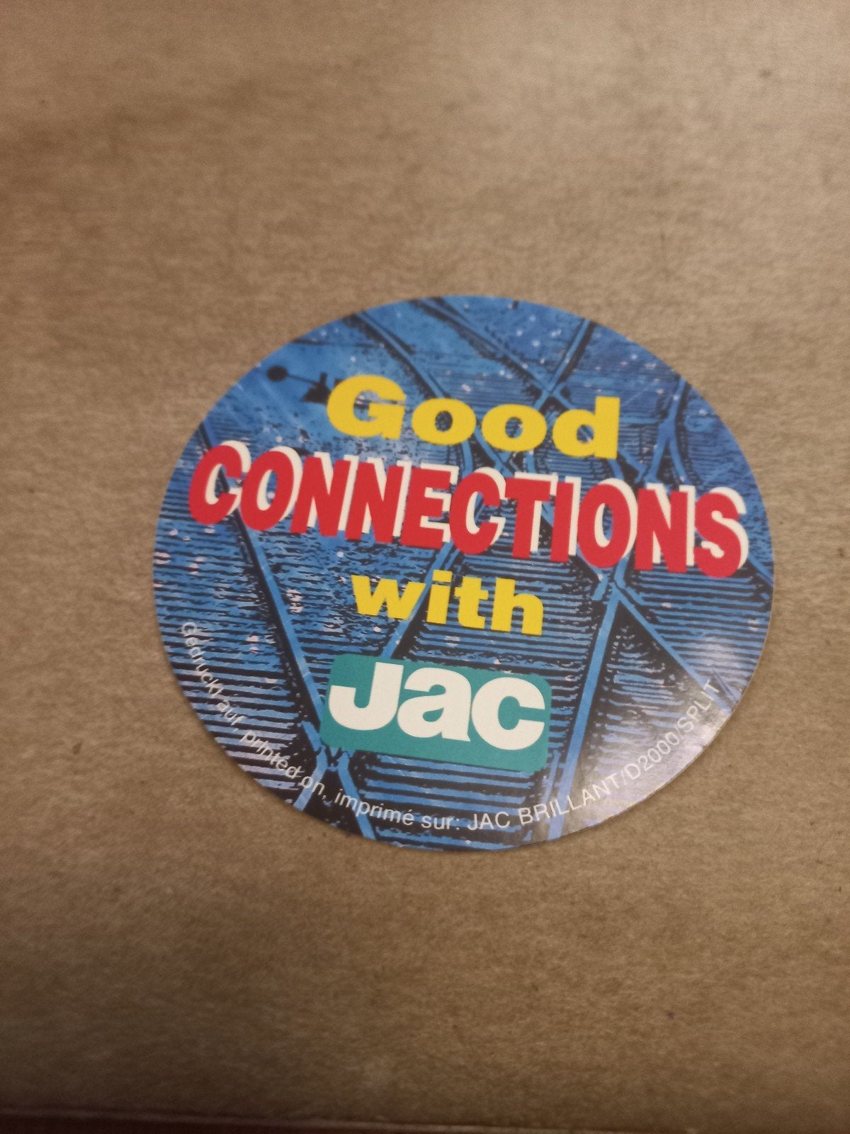 Vintage JAC 'Good Connections' Sticker, Ophalen of Verzenden, Zo goed als nieuw, Overige typen