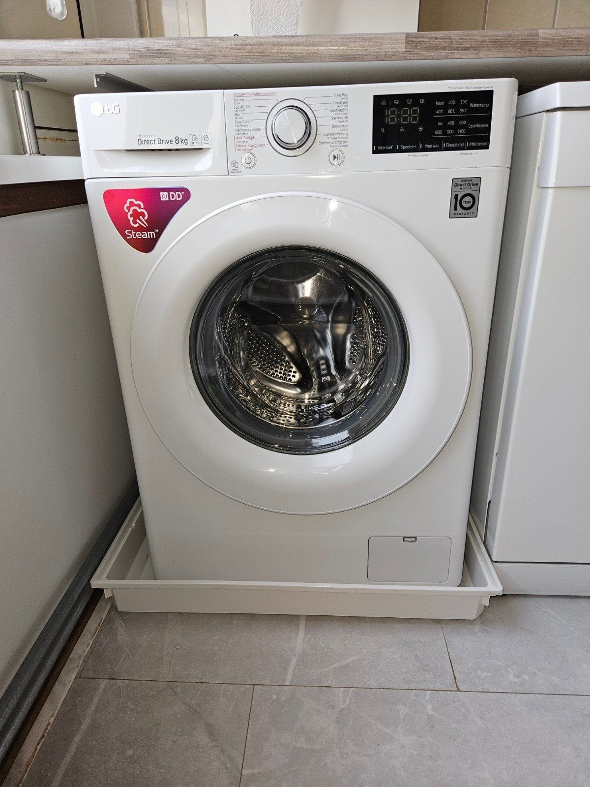LG Wasmachine 8kg Direct Drive Steam - Zo goed als nieuw, Witgoed en Apparatuur, Wasmachines, 1200 tot 1600 toeren, 8 tot 10 kg