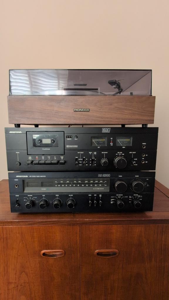 Set Vintage Audio Aristona Pioneer Versterker platenspeler, Ophalen, Cassettedeck, Pioneer