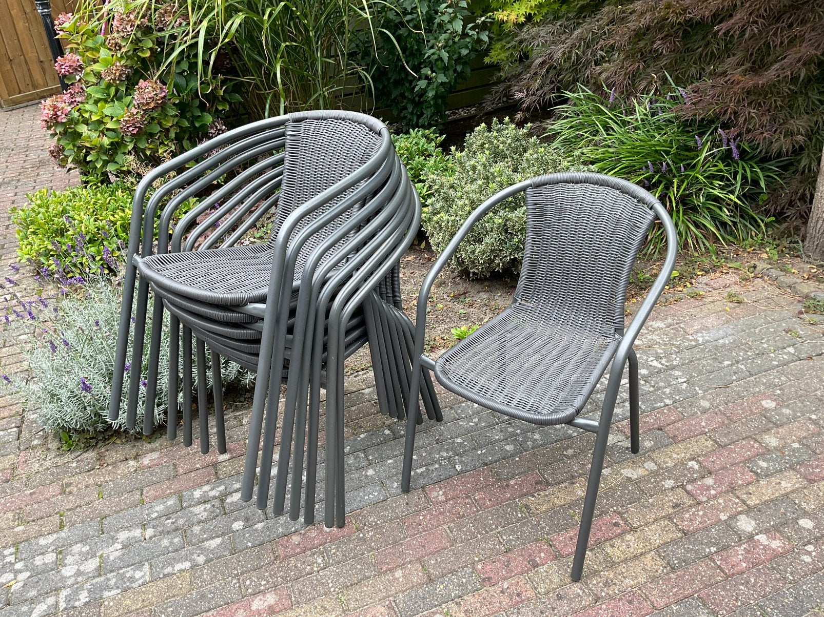 Terrasstoelen 8 stuks, Tuin en Terras, Ophalen, Zo goed als nieuw, Aluminium