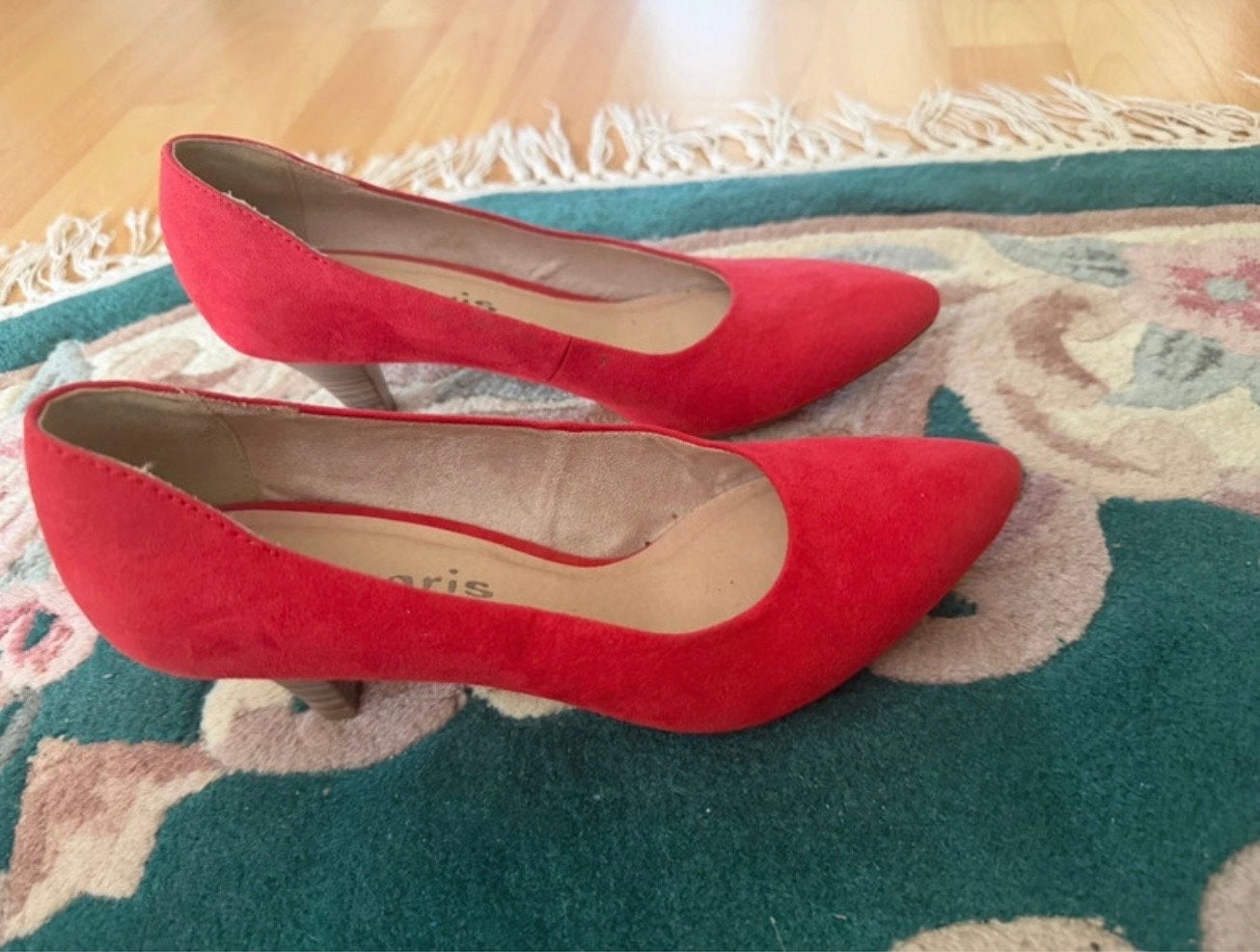 Rode Tamaris Pumps - Maat 38, Kleding | Dames, Ophalen of Verzenden, Zo goed als nieuw, Rood, Pumps