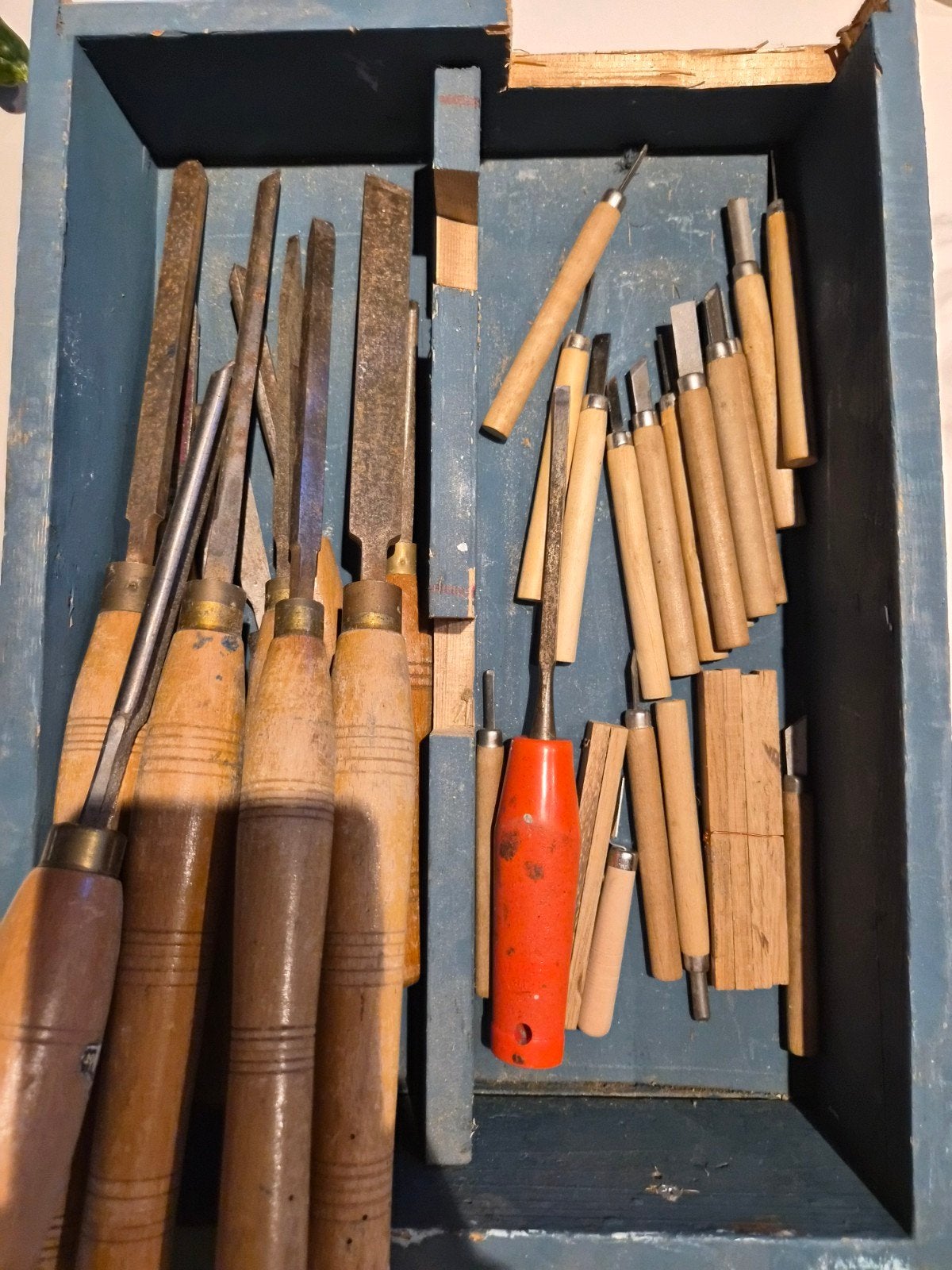 Houtbeitelset groot en klein voor houtbewerking, Ophalen of Verzenden