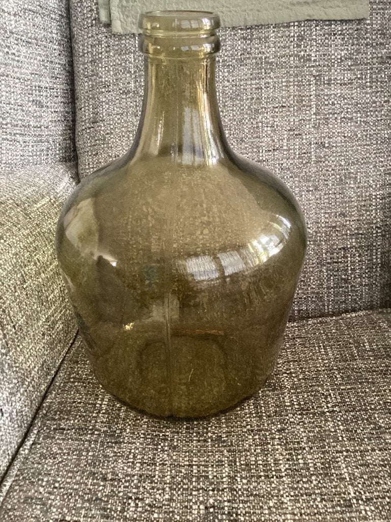 Glazen zware fles, Groen, Gerecycled glas, Ophalen, 43 cm