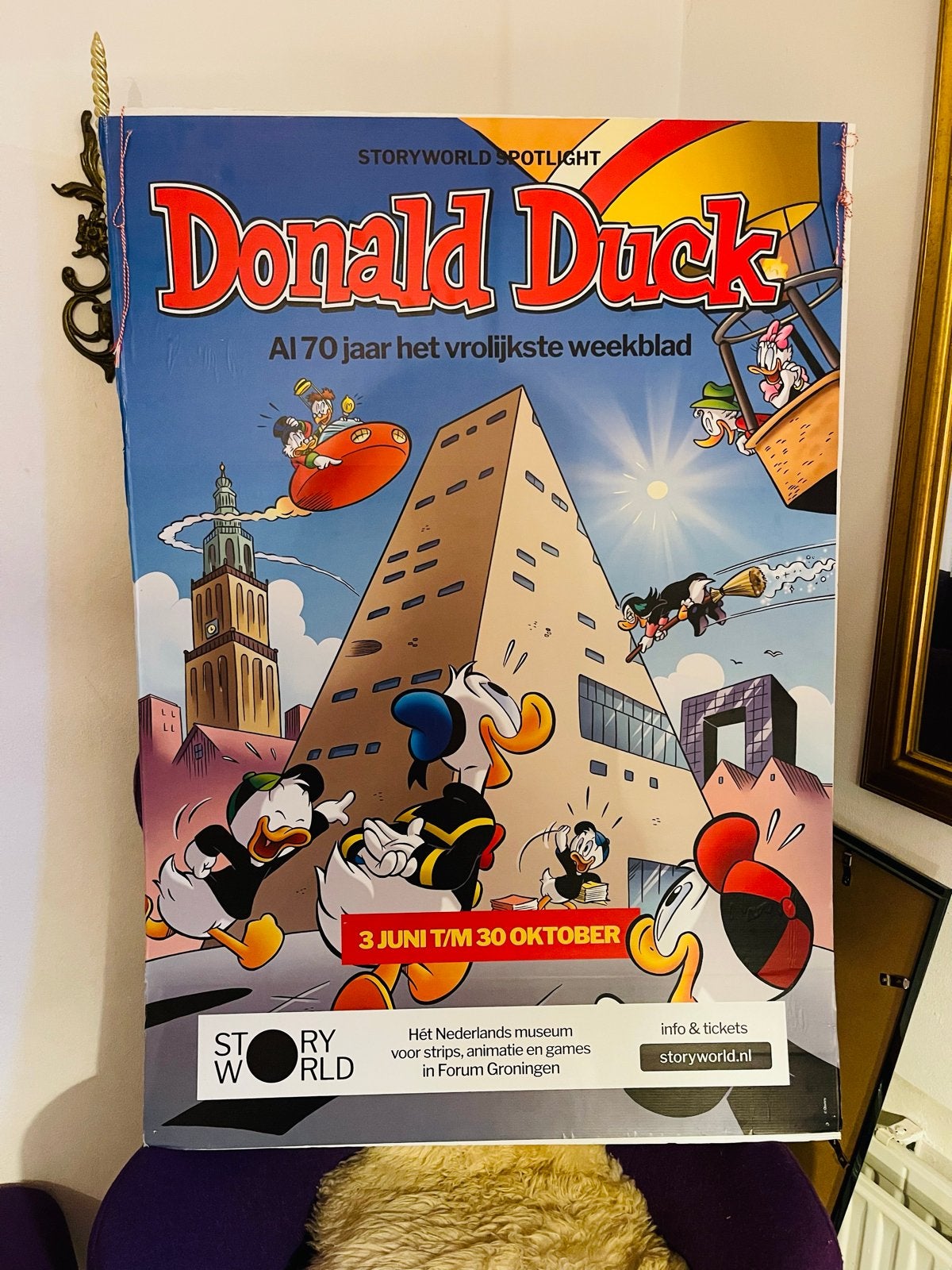 Grote Donald Duck poster op stevig karton - Straatreclame, Ophalen, Deurposter of groter, Reclame, Rechthoekig Staand