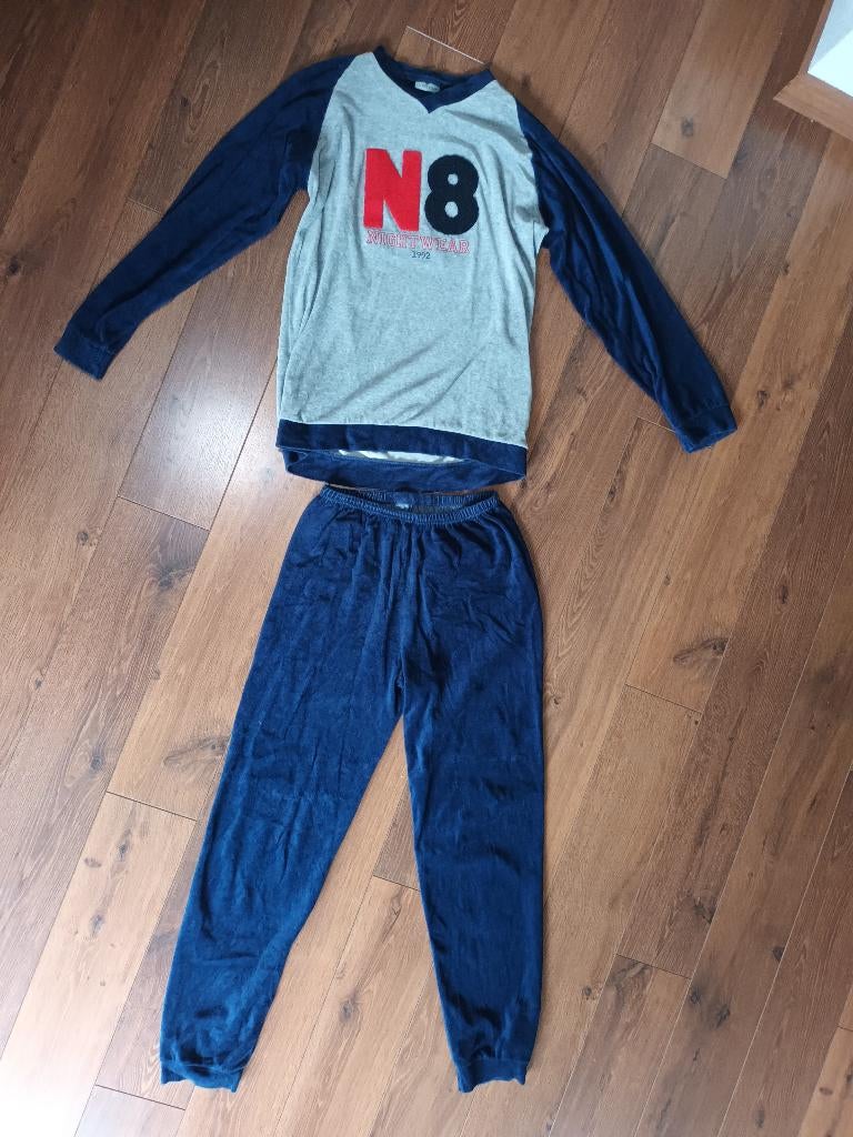 Warme lange Gentleman pyjama warm lang maat 188 jongens, Nacht- of Onderkleding, Ophalen of Verzenden, Jongen, Gebruikt