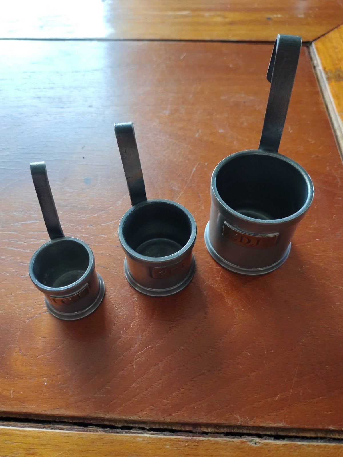 Vintage Rembrandt Tin Maatbekers Set (3 stuks, 94% Tin), Antiek en Kunst, Ophalen of Verzenden
