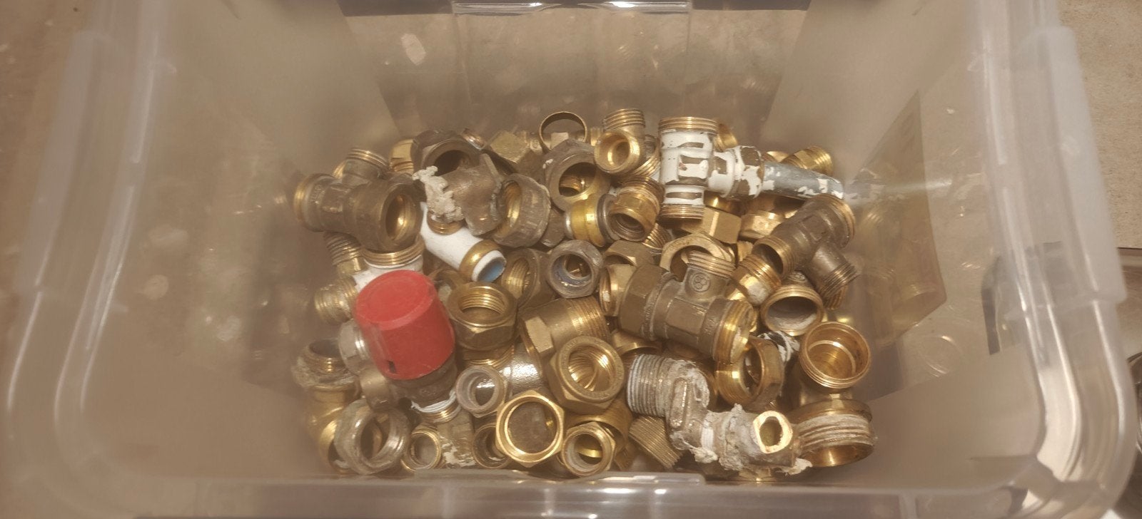 Oud ijzer; 6.2kg Messing Koppelingen Koper Diverse Maten, Ophalen, Gebruikt