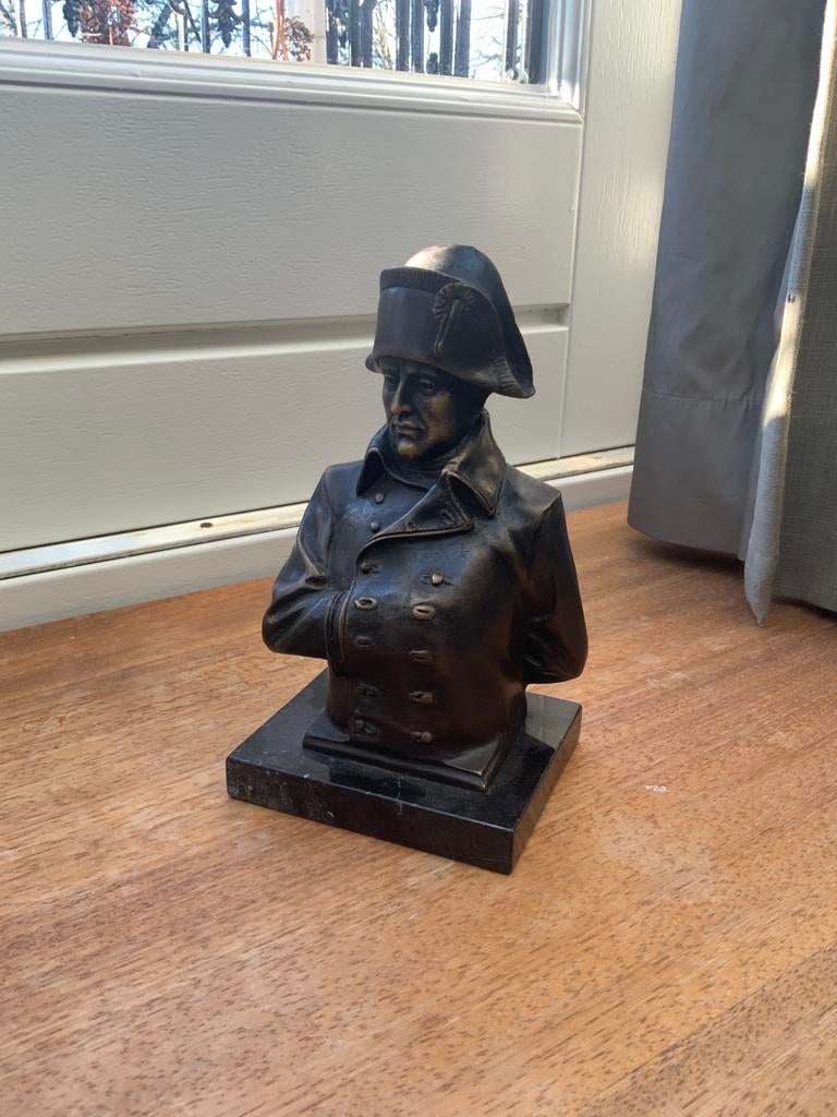 Bronzen Marmer Beeld Buste Napoleon Bonaparte, Ophalen of Verzenden