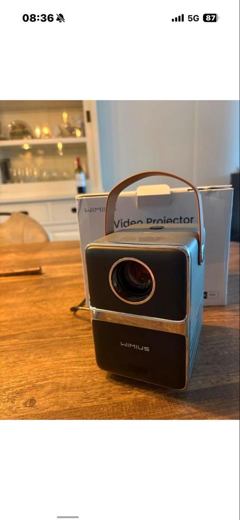 Wimius P61 projector met projectorscherm klaar voor het WK, Ophalen, Nieuw, LED, Full HD (1080)