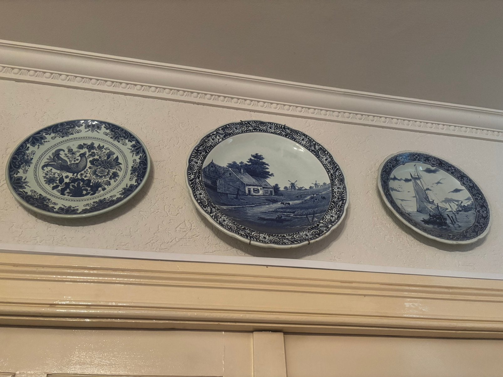Delfts blauwe borden, 3 stuks, Antiek en Kunst, Ophalen