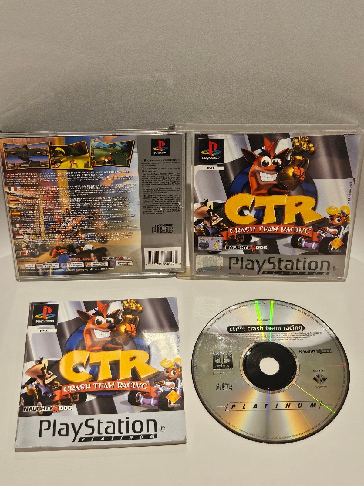 CTR Crash Team Racing PS1, Racen en Vliegen, Ophalen of Verzenden, Zo goed als nieuw, 3 spelers of meer