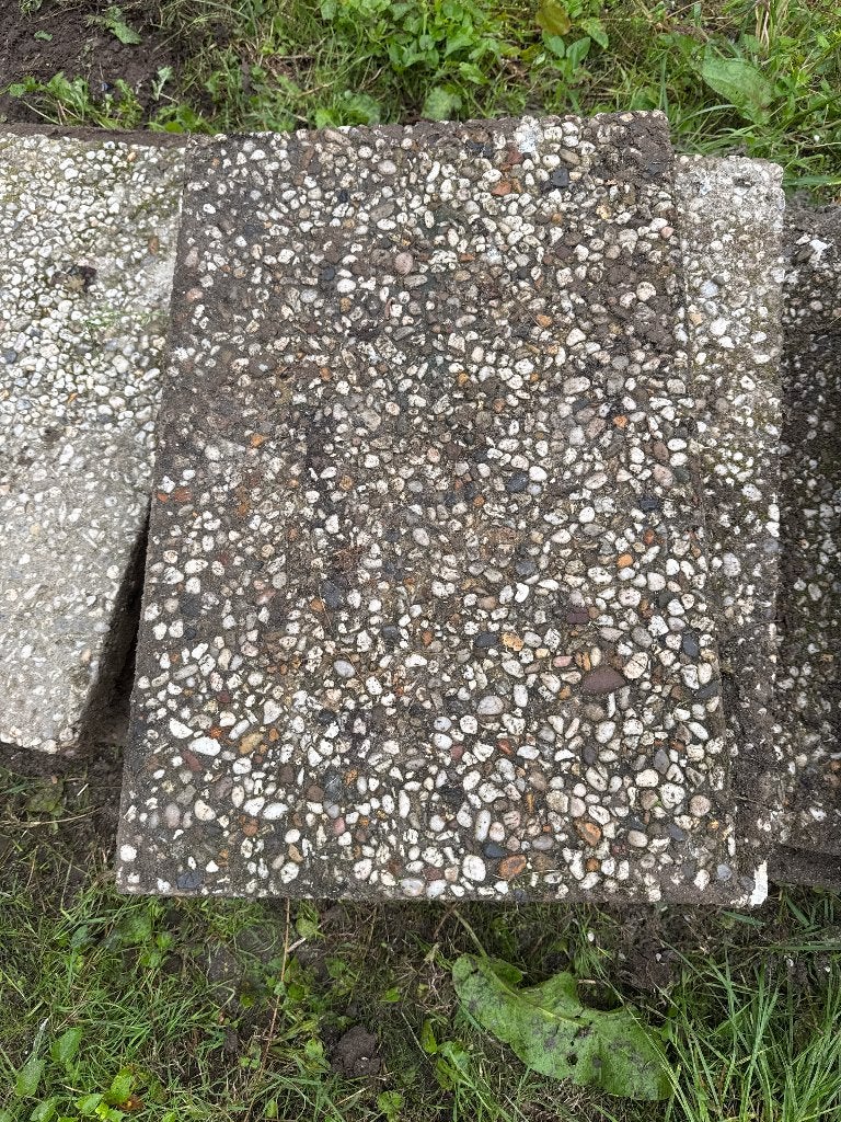 Grindtegels +_ 20 m2 gratis ophalen Schiedam, Tuin en Terras, Ophalen, Gebruikt, 10 m² of meer, Beton