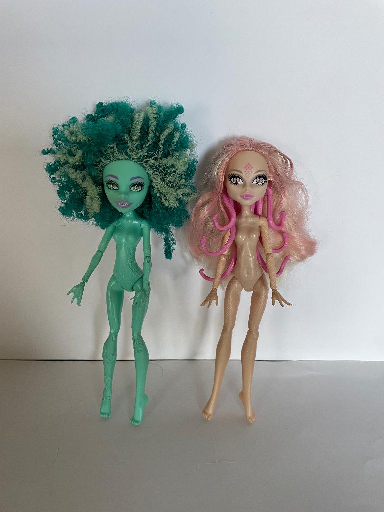 Monster High poppen Viperine Gorgon en Honey Swamp, Ophalen of Verzenden, Gebruikt, Pop
