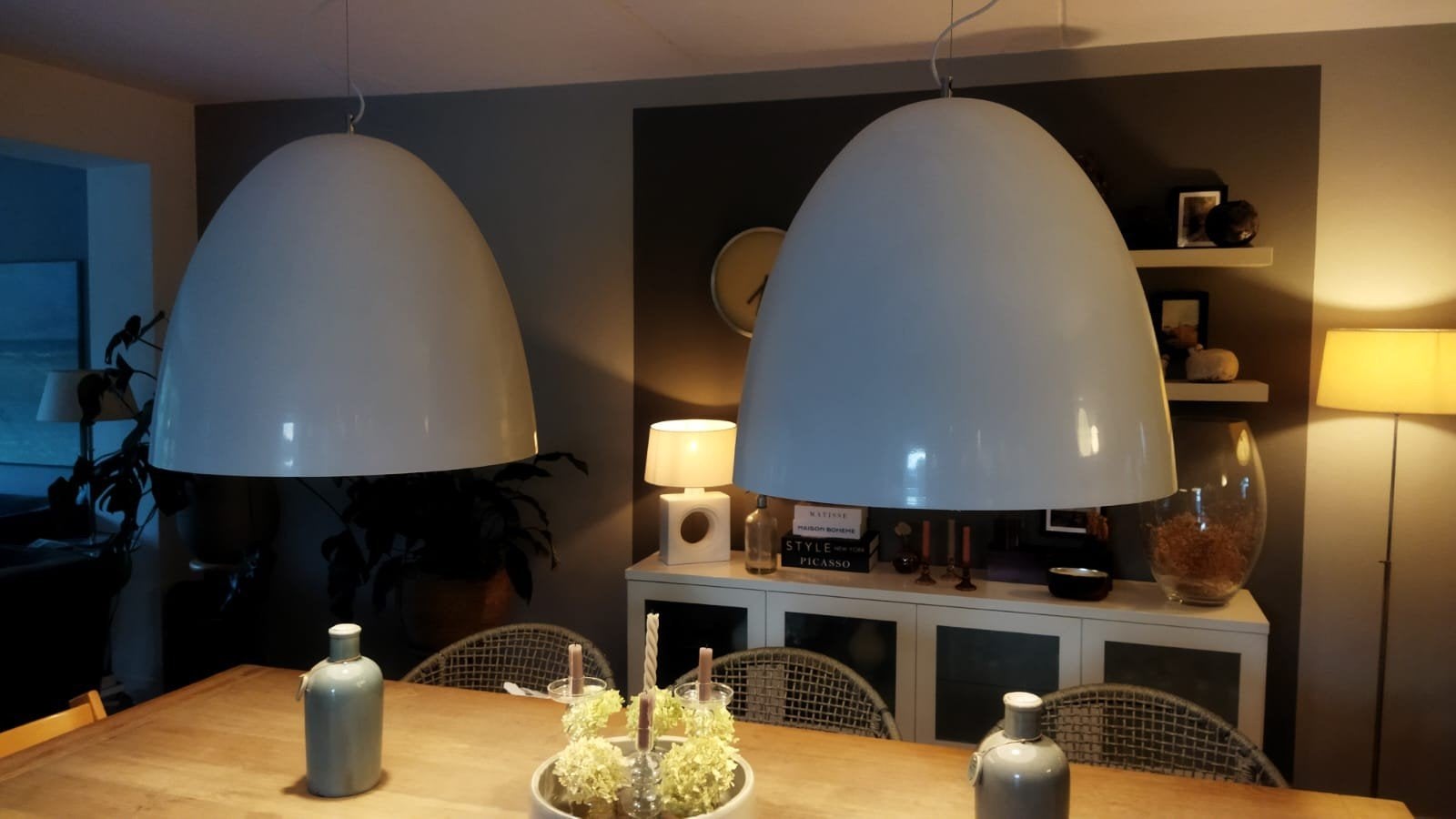 Hanglampen mondern metaal wit, Ophalen, Metaal
