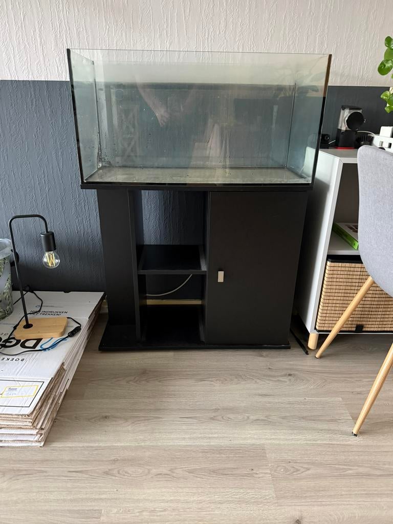 Groot aquaruim met bijpassende kast, Dieren en Toebehoren, Ophalen, Zo goed als nieuw, Leeg aquarium