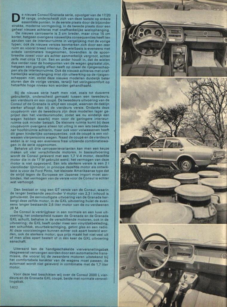 Autokampioen dubbeltest Ford Consul 2000L,Granada 2600 GXL, Ophalen of Verzenden, Gelezen, Ford