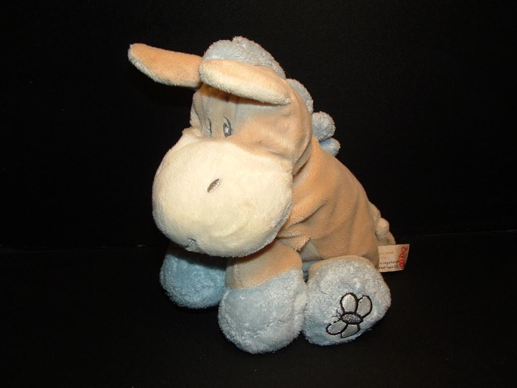 KEEL TOY PAARD EZEL VELOURS BEIGE/WIT MET BLAUWE MA, Verzenden, Nieuw, Overige typen