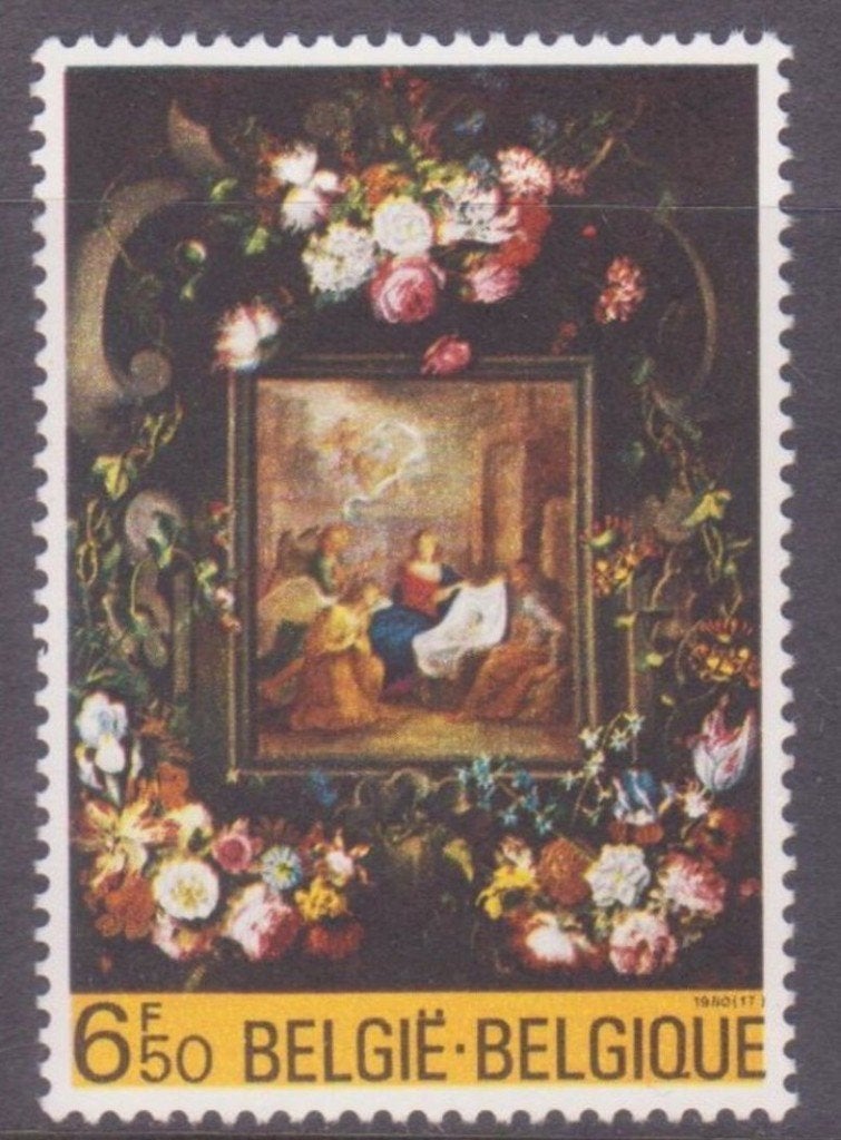 België 1980 - OBP 1996 - Kerstmis Schilderij Daniël Seghers, Postzegels en Munten, Postzegels | Europa | België, Frankeerzegel