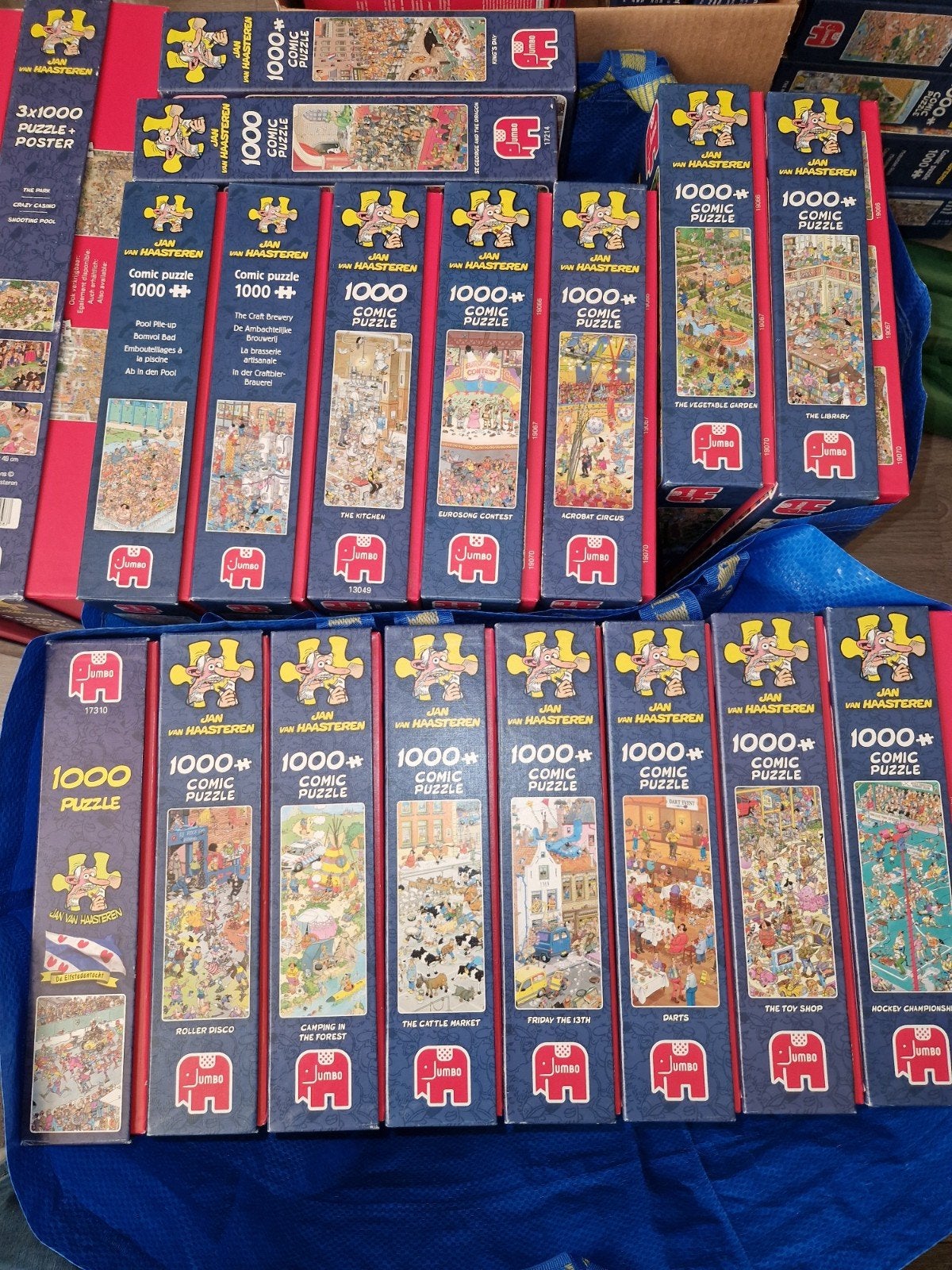 Bijna 150 puzzels van Van Haasteren,diverse formaten, Hobby en Vrije tijd, Ophalen of Verzenden, 500 t/m 1500 stukjes, Zo goed als nieuw
