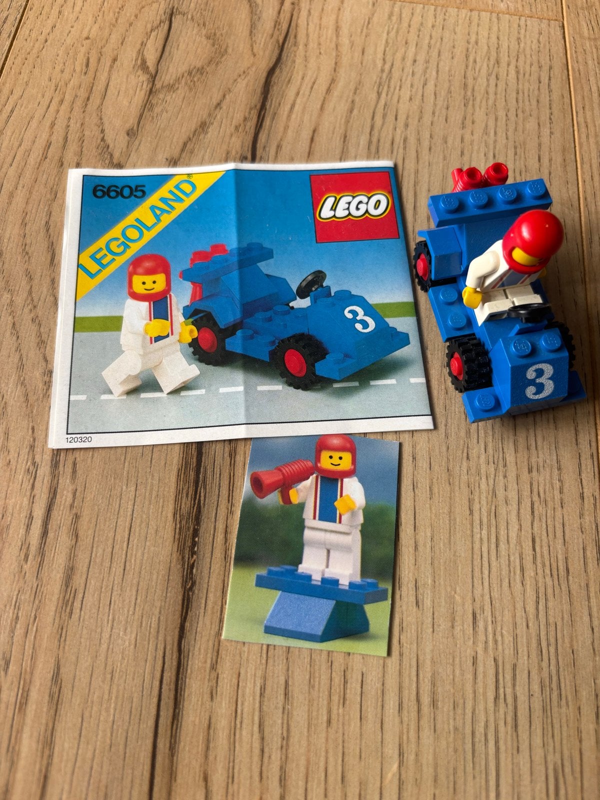 9966) LEGO Legoland 6605 Race Car met Coureur en Instructies, Ophalen of Verzenden, Gebruikt, Lego