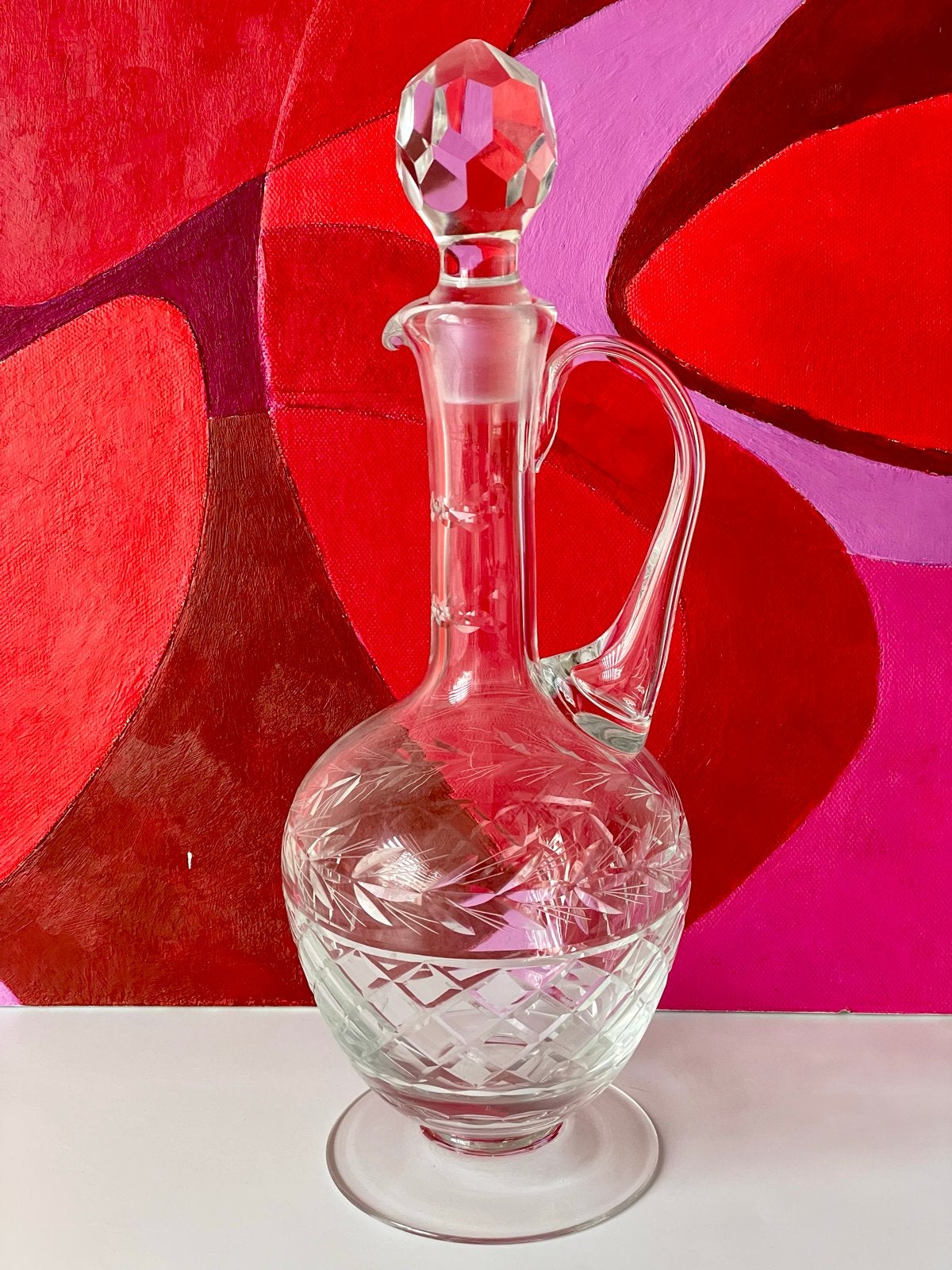 Vintage Kristallen Karaf met Handvat en Stop, Ophalen
